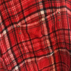 Free People Plaid Flannel Top